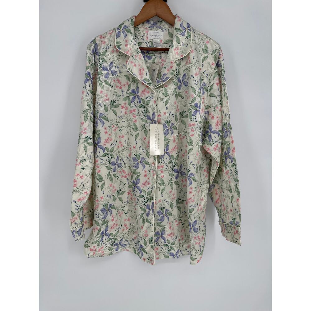 Vintage Women’s Cabernet Sleepwear Button Up Long Sleeve Tunic SIZE 1X